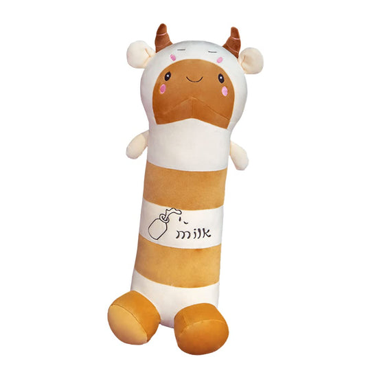 Funny Long Plush Kawaii Body Pillow, Cute Stuffed Animals Soft Plush Plush Throw Pillow Doll Big Plush Toys (Funny Cow, 31.5inch)