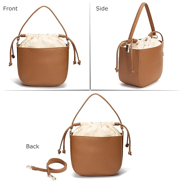 Intrinsic Faux Leather Crossbody Purse Bucket Bags for Women