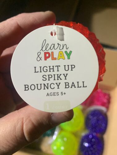 12 Light-Up Spiky Bouncy Balls, Massage Therapy LED Flashing, Fidget Sensory