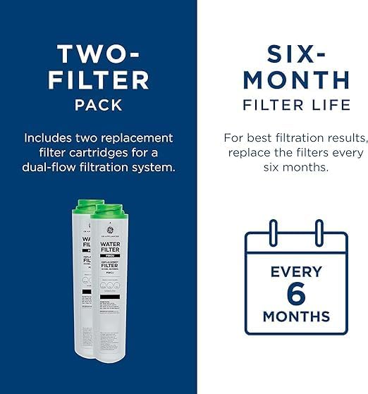 GE FQK2J Under Sink Water Filter Replacement | Dual Flow |