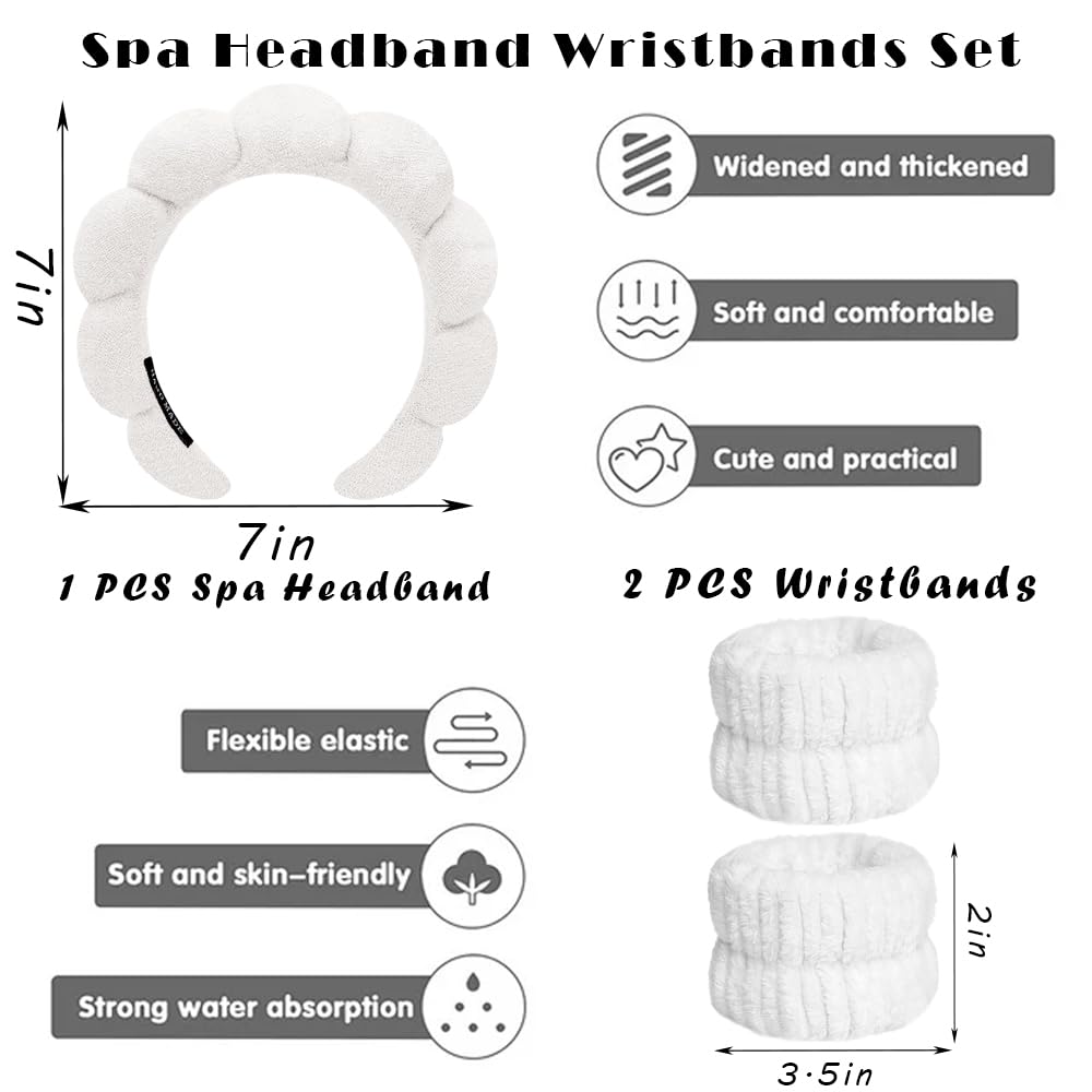 Spa Headbands for Washing Face (white)
