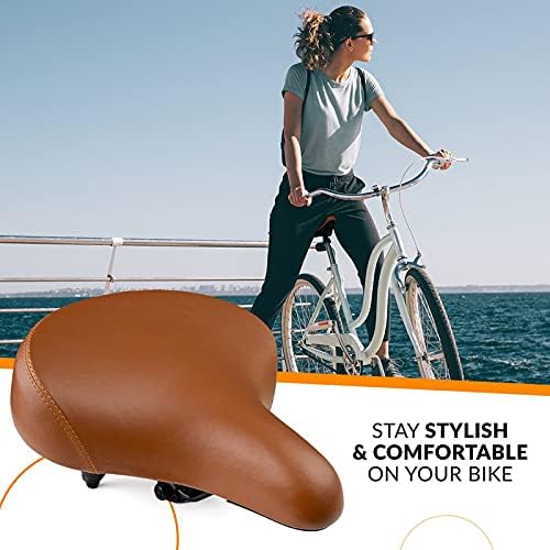 Bikeroo Cruiser Bike Seat - Extra Wide Comfortable Bicycle Saddle