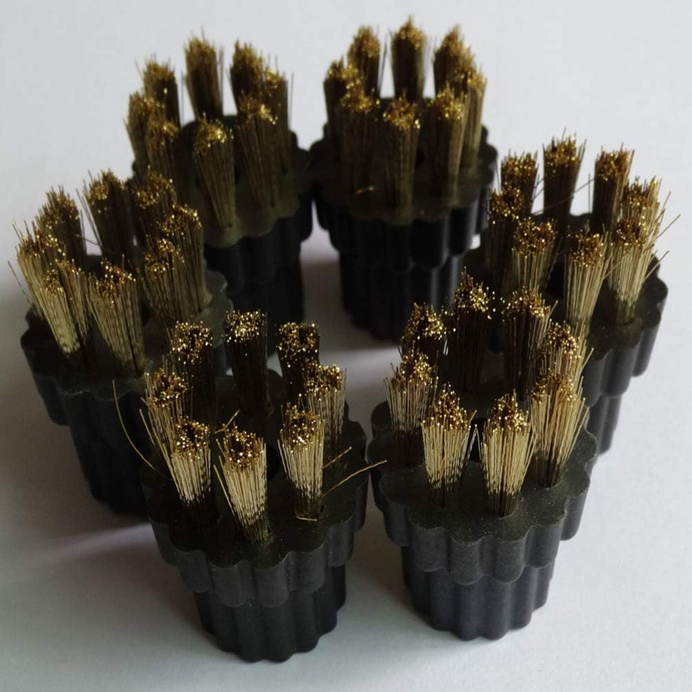 5PCS Steam Mop Brush Head Brass Brush Head  (M8 Hairbrush+ M8 Copper Brush Assorted Color) (5pcs)
