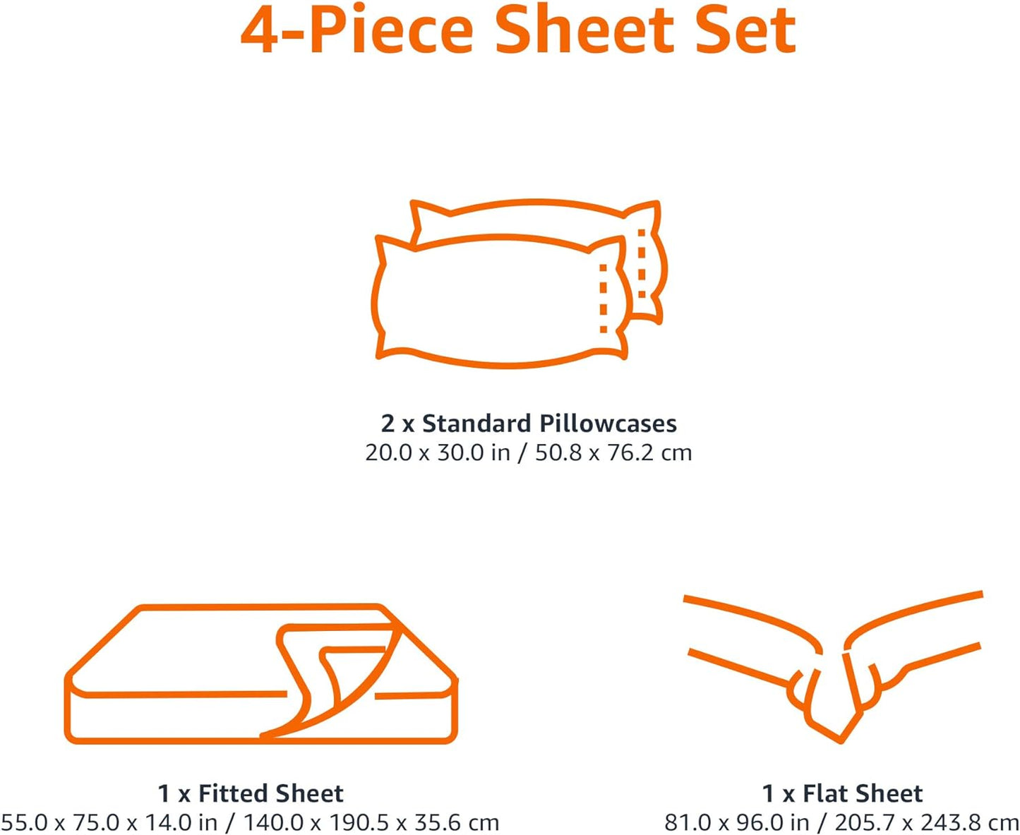 Amazon Basics Lightweight Super Soft Easy Care Microfiber 4-Piece Bed Sheet Set
