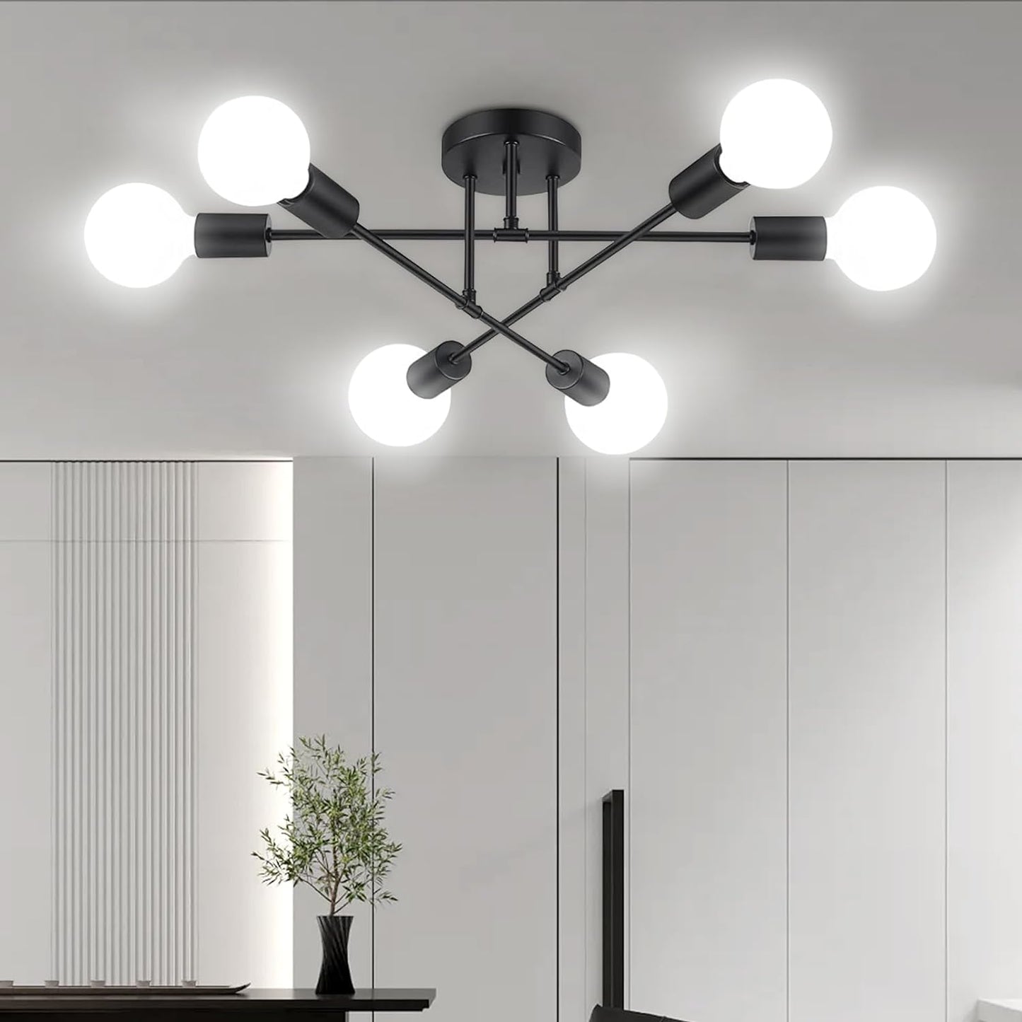 Black Ceiling Light Fixture, Modern Chandelier Light Fixture