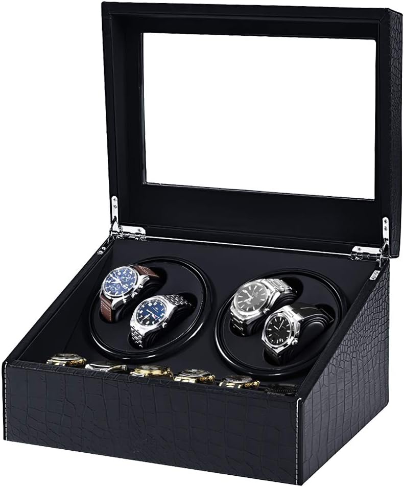 J&T Technology Automatic Watch Winder,4+6 Automatic Watch Winder Storage Display Box