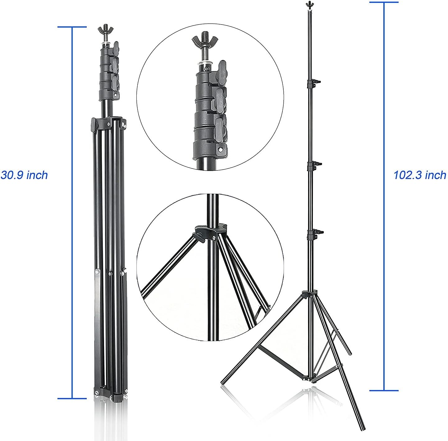 HYJ-INC 10ft x 8.5ft Adjustable Photography Backdrop Support System Photo Video Studio Muslin Background Stand Kit with Carry Bag