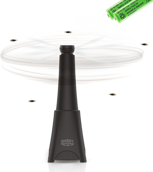 Fly Repellent Fan - Portable Fly Fan for Outdoor Table with Holographic Blade - Ideal Solution for Unwanted Insects