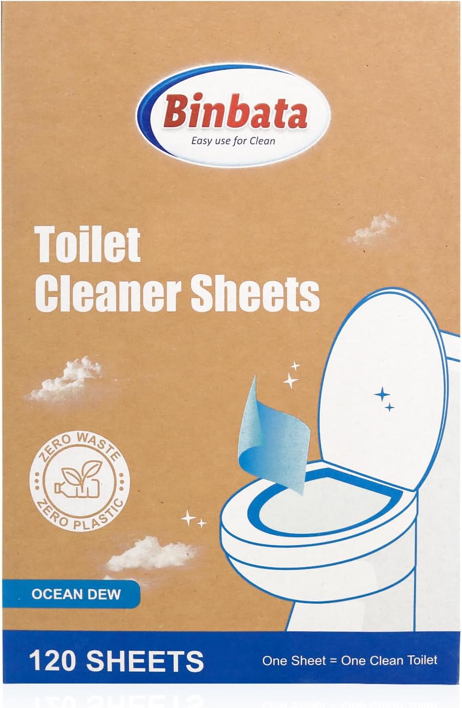 Binbata Eco Friendly Toilet Cleaners 120 Strips Quick Foaming Toilet Cleaner Sheets