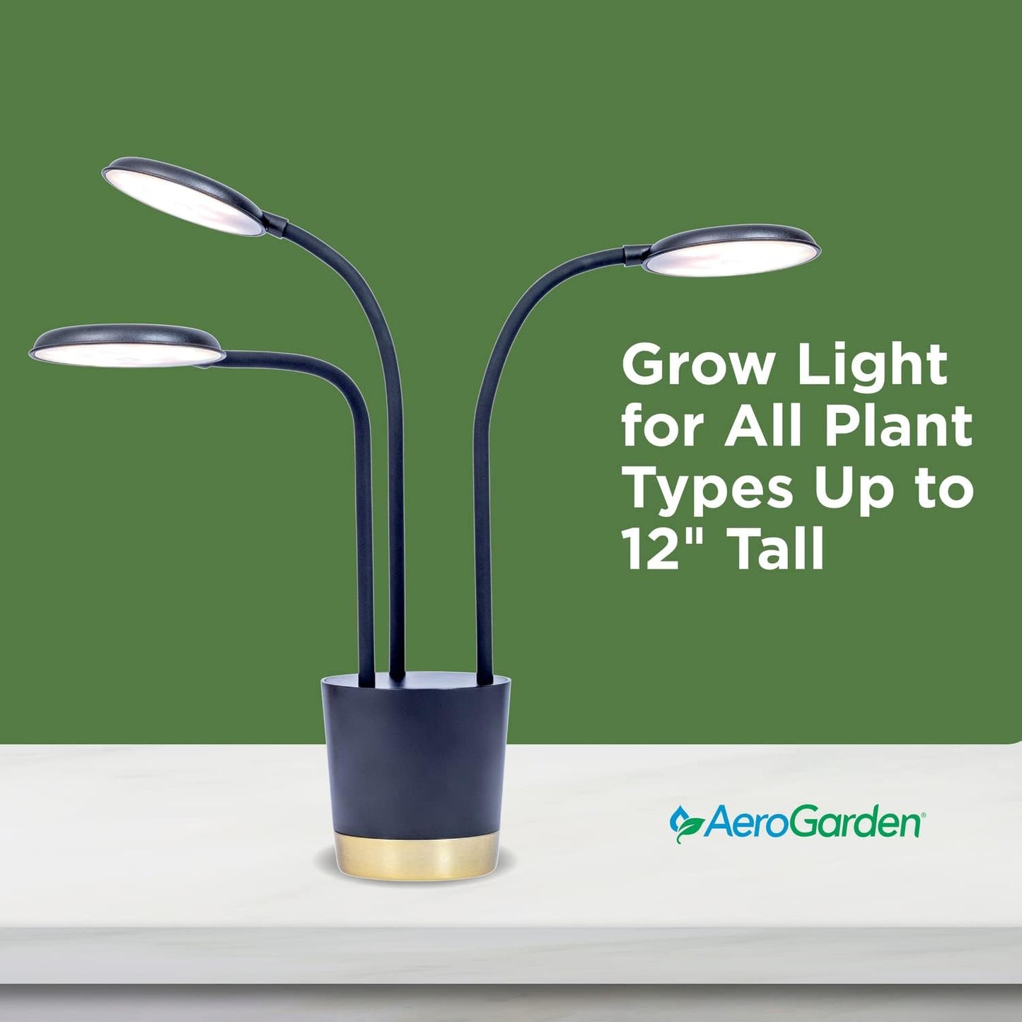 AeroGarden Trio Grow Light for Indoor Plants, Black