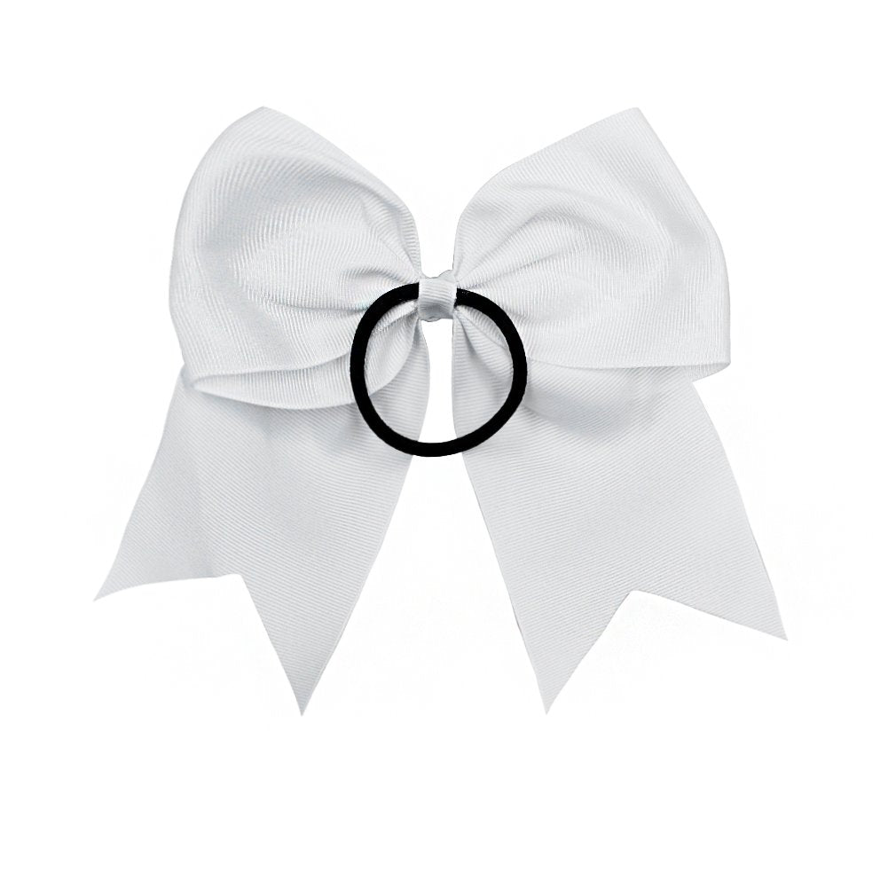 16PCS 8" Large Cheer Bows Hair Bows Ponytail Holder Handmade for Girls Teens Softball Cheerleader Sports -White