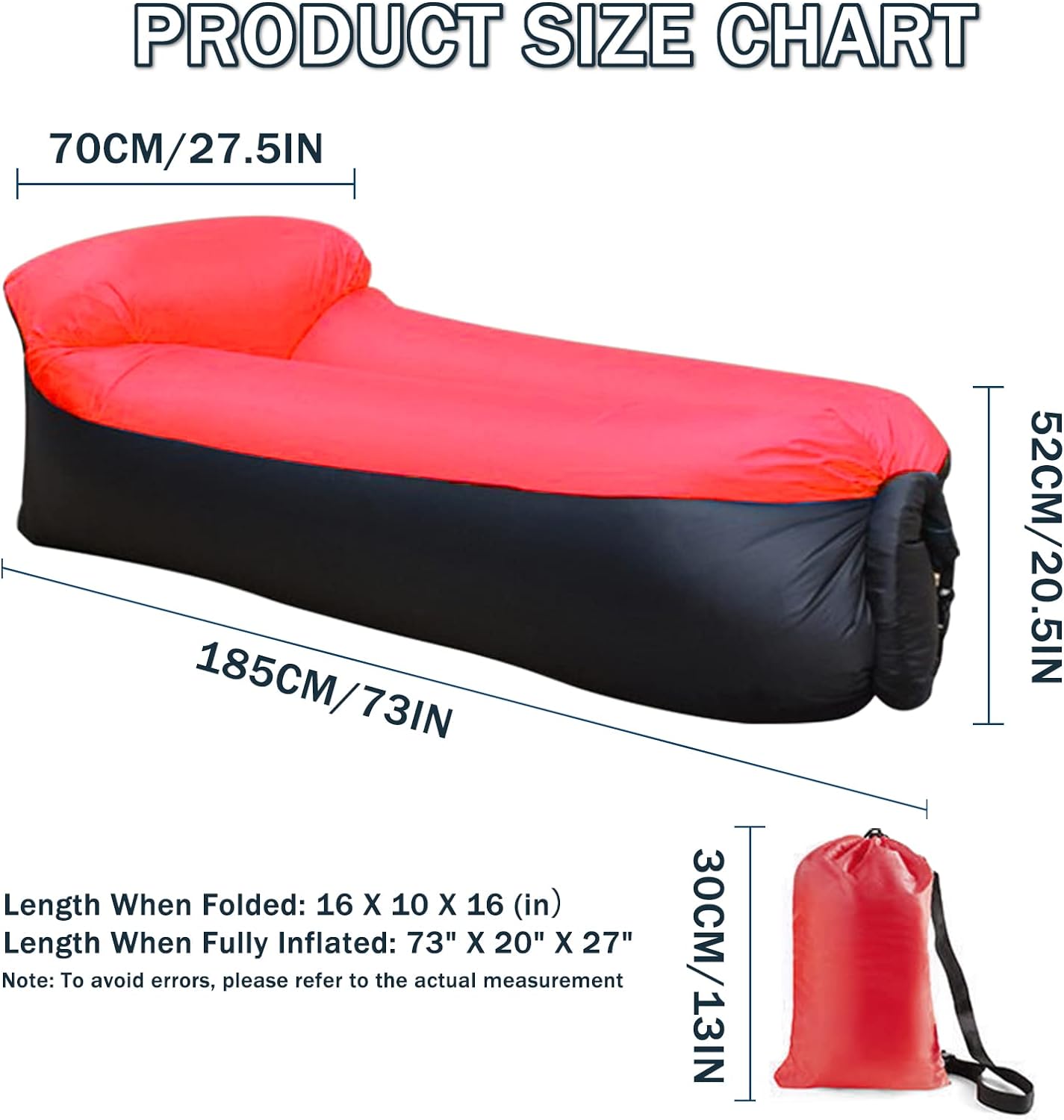 Inflatable Lounger Air Sofa Hammock-Portable
