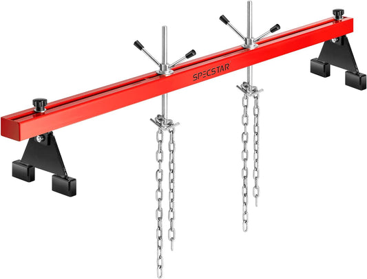 1100 Lbs Engine Support Bar Transverse Hoist for Motor Transmission with 2 Points Lift Holder and Dual Hooks