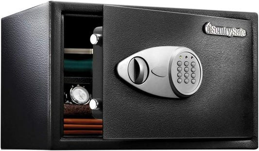 SentrySafe X125 Home Safe with Shelf and Digital Keypad Ex: 10.6 x 16.9 x 14.6 Inches, Black