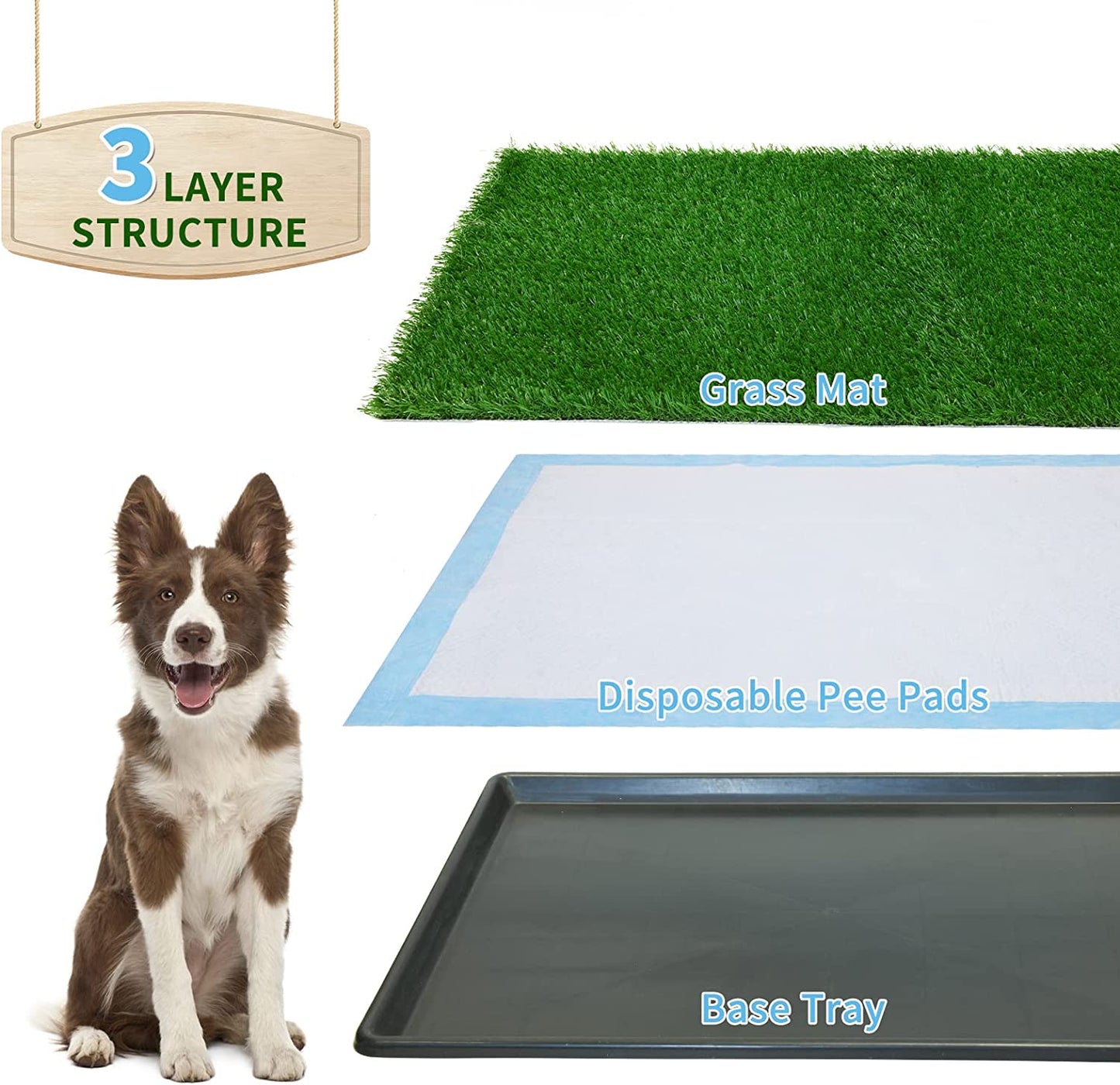 Oiyeefo Large Dog Grass pad with Tray