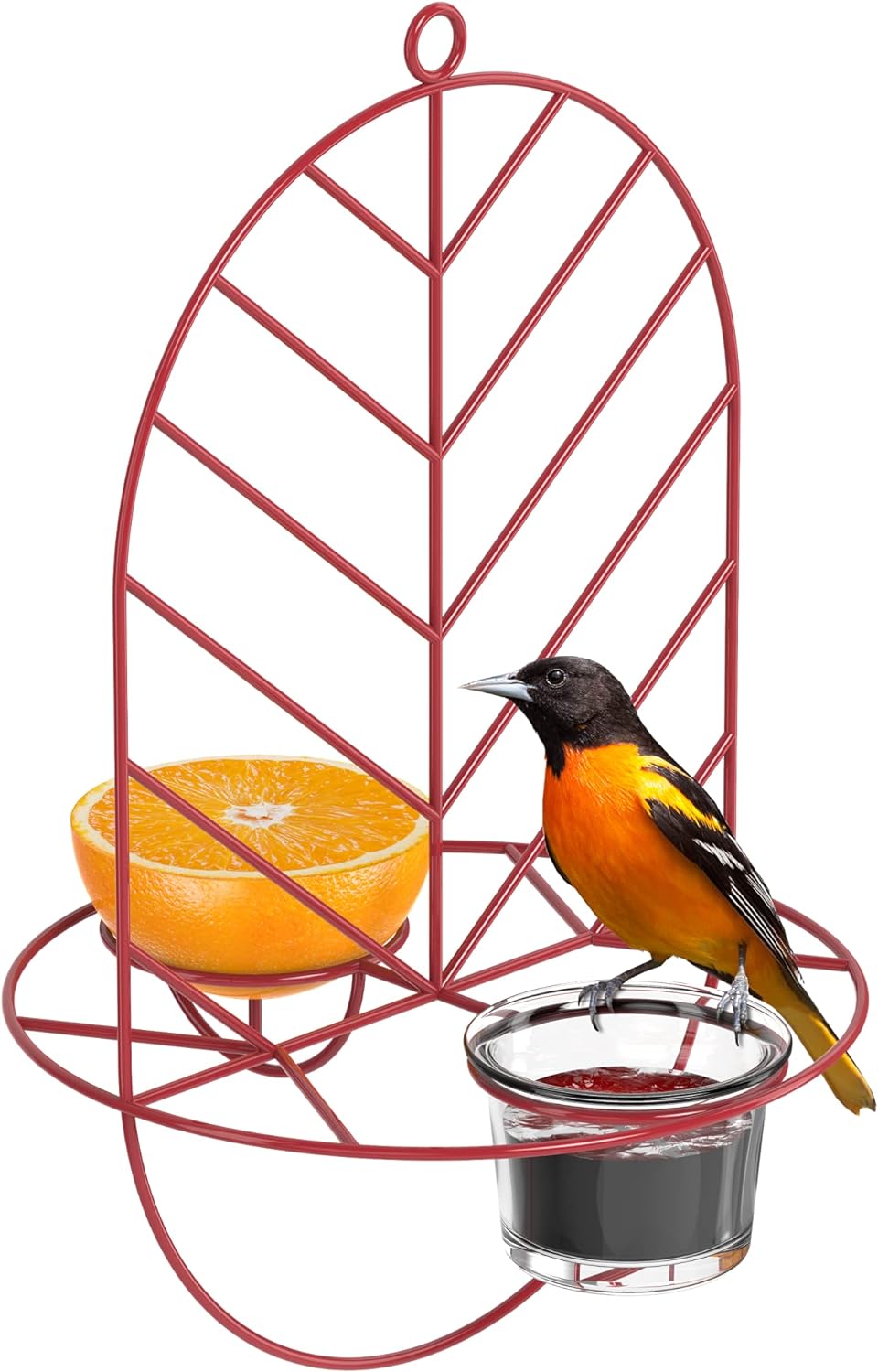 MEKKAPRO Baltimore Oriole Bird Feeder, Leaf Home Decor