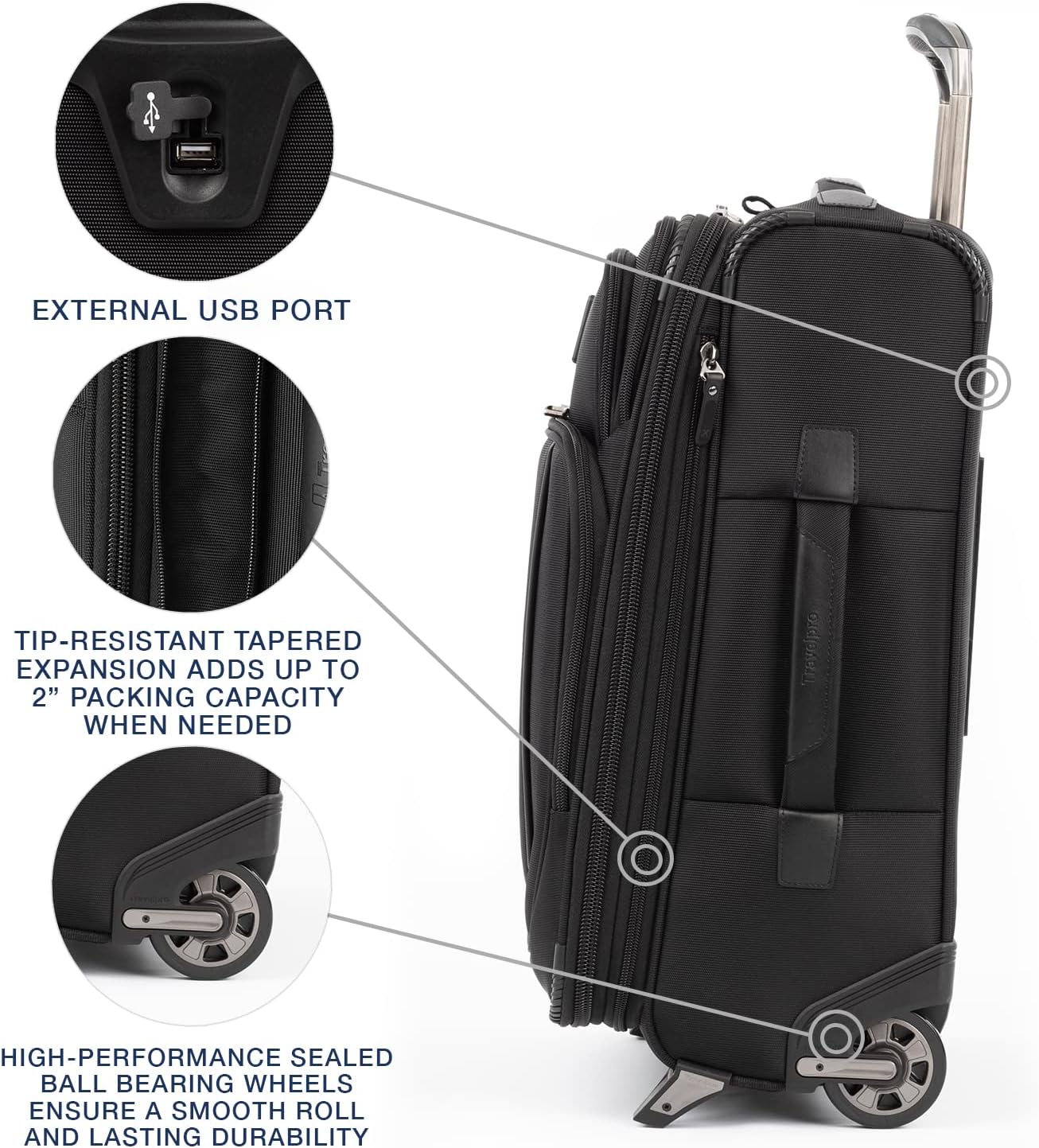 Travelpro Crew Versapack Softside Expandable 2 Wheel Upright Checked Luggage
