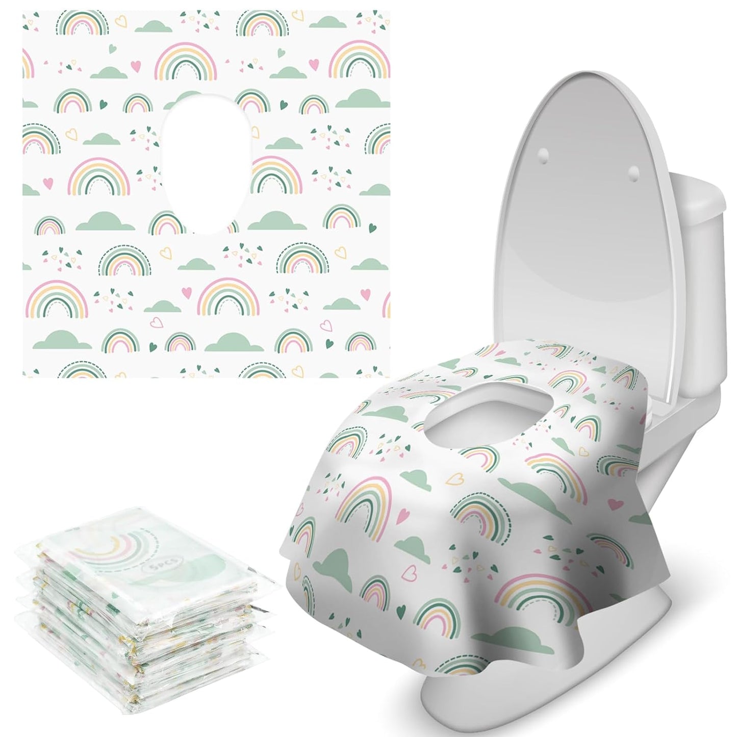 Toilet Seat Covers Disposable, 20 Pcs Extra Large Waterproof Toilet Cover for Toddlers & Adults