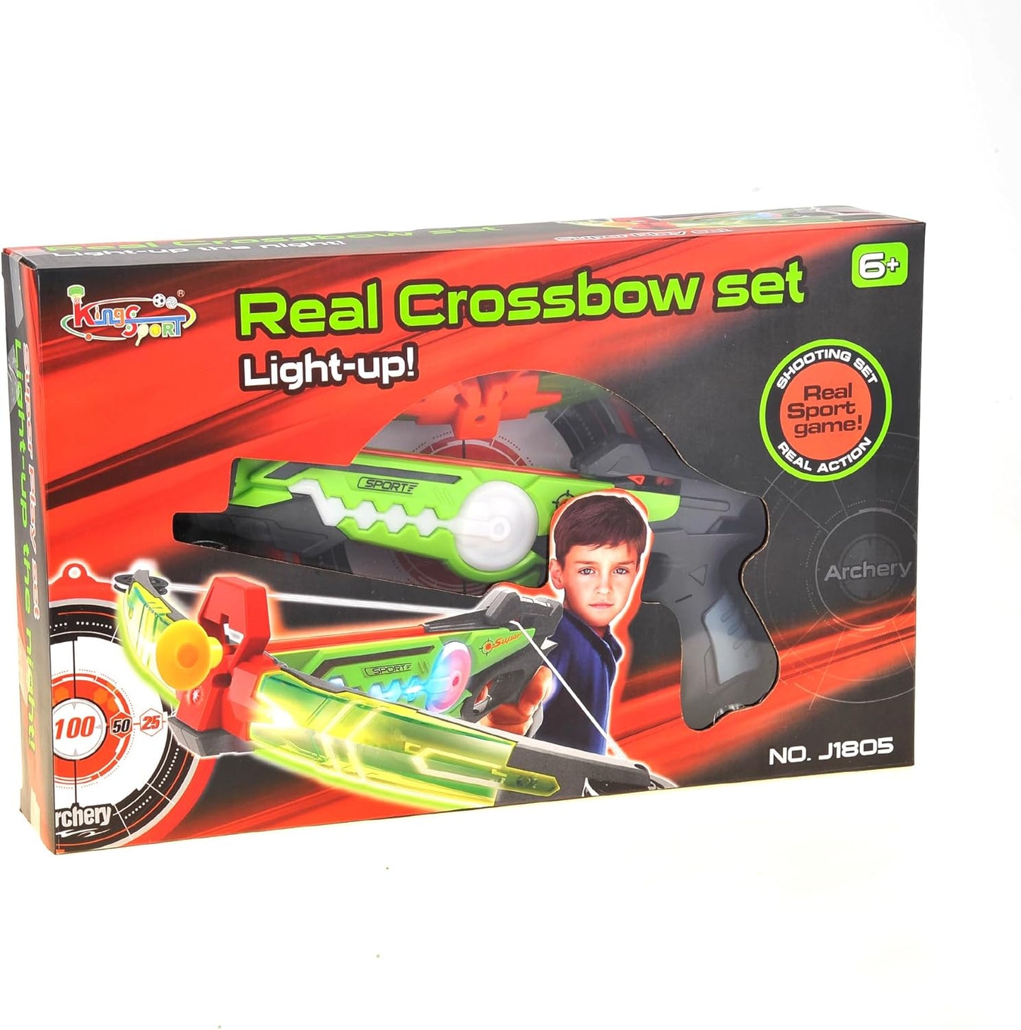 PowerTRC Light Up LED Toy Crossbow Set for Kids