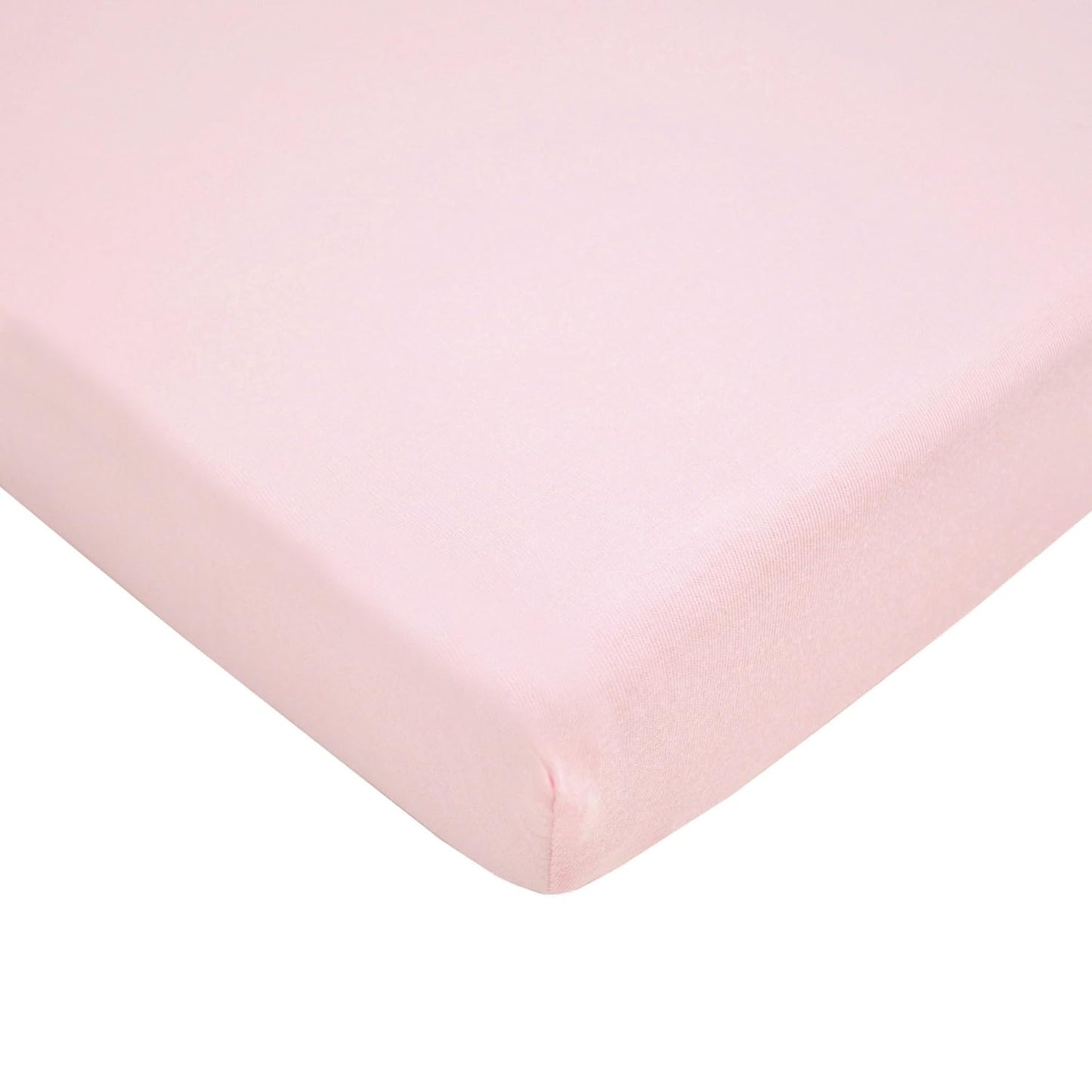 TL Care 100% Natural Organic Cotton Jersey Knit Fitted Pack N Play Playard Sheet, Pink, Soft Breathable, for Girls