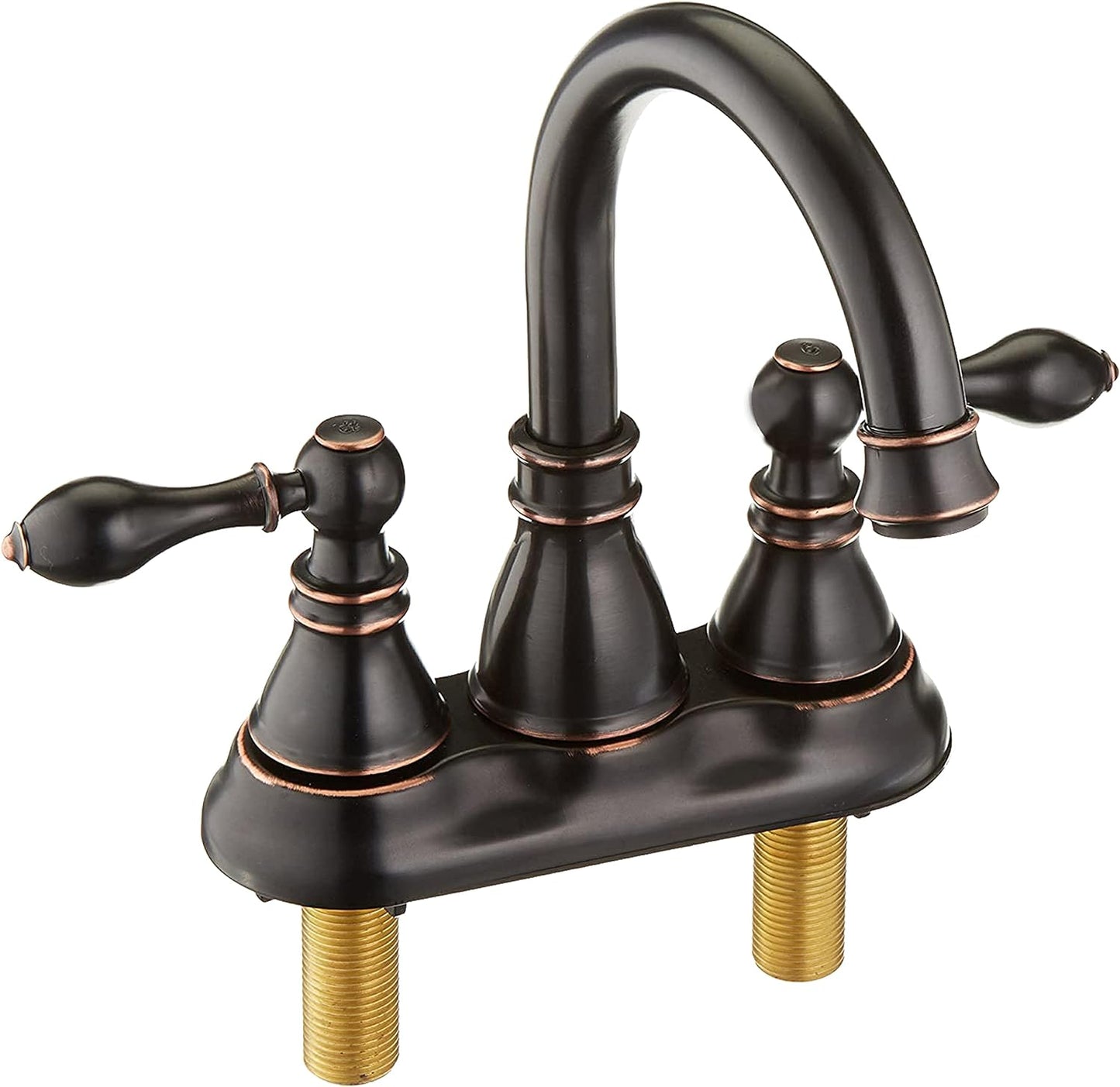 Derengge 2 Handle Oil Rubbed Bronze Bathroom Sink Faucet with Pop up Drain,
