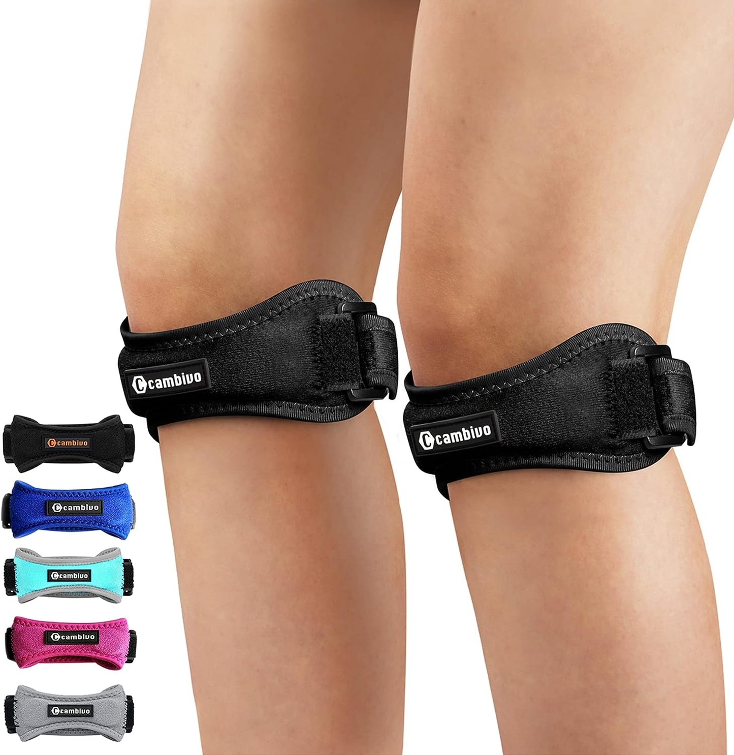 CAMBIVO 2 Pack Knee Braces for Knee Pain