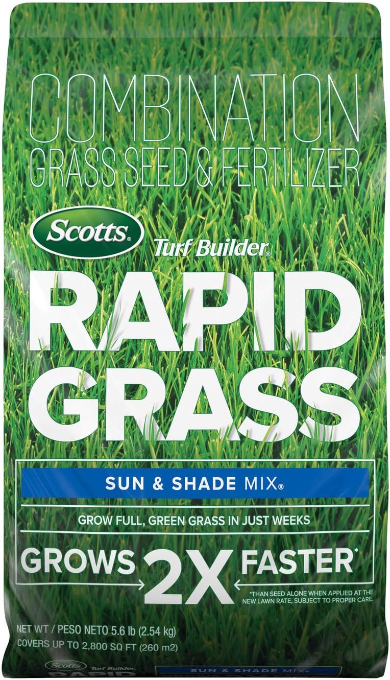 Scotts Turf Builder Rapid Grass Sun & Shade Mix, Combination Seed and Fertilizer