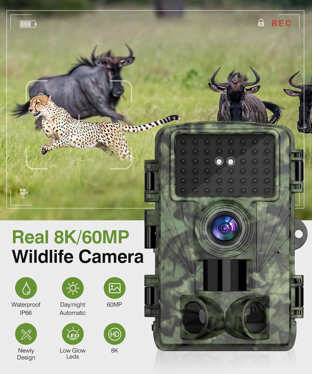 Dargahou Trail Camera 8k 60MP WiFi Game Camera