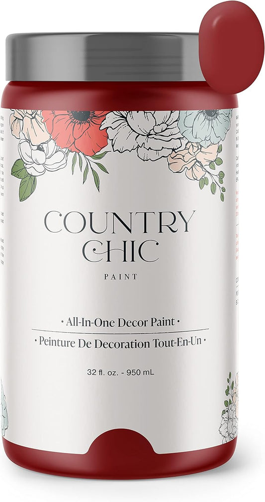 Chalk Style Paint, Country chic paint, (Quart (32 oz), Cranberry Sauce [red]