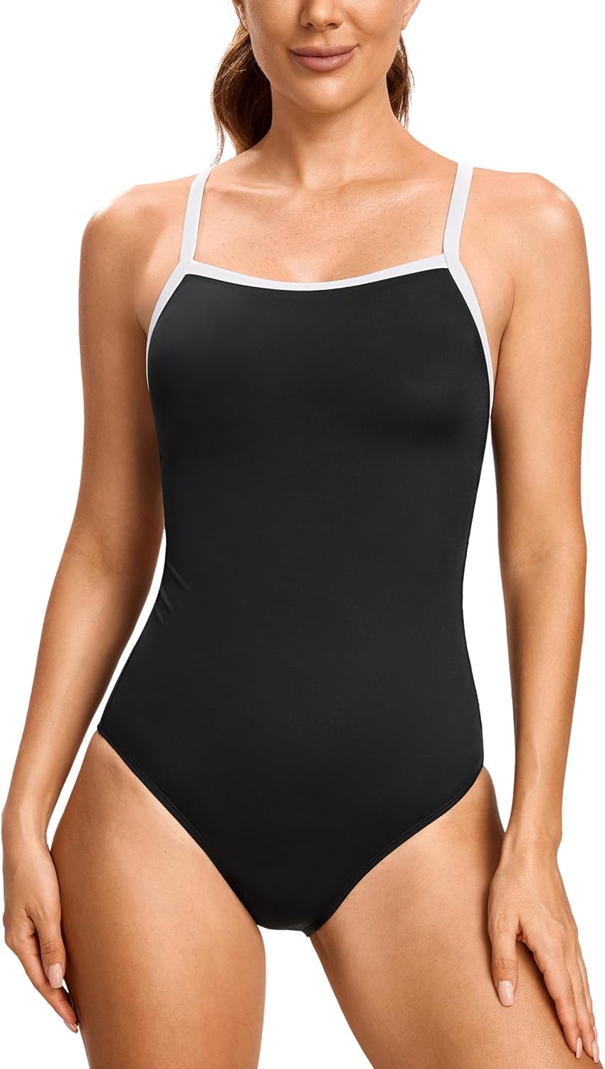 SYROKAN Women's One Piece Swimsuit Athletic Competitive Racerback Sport Swimwear Training Bathing Suit
