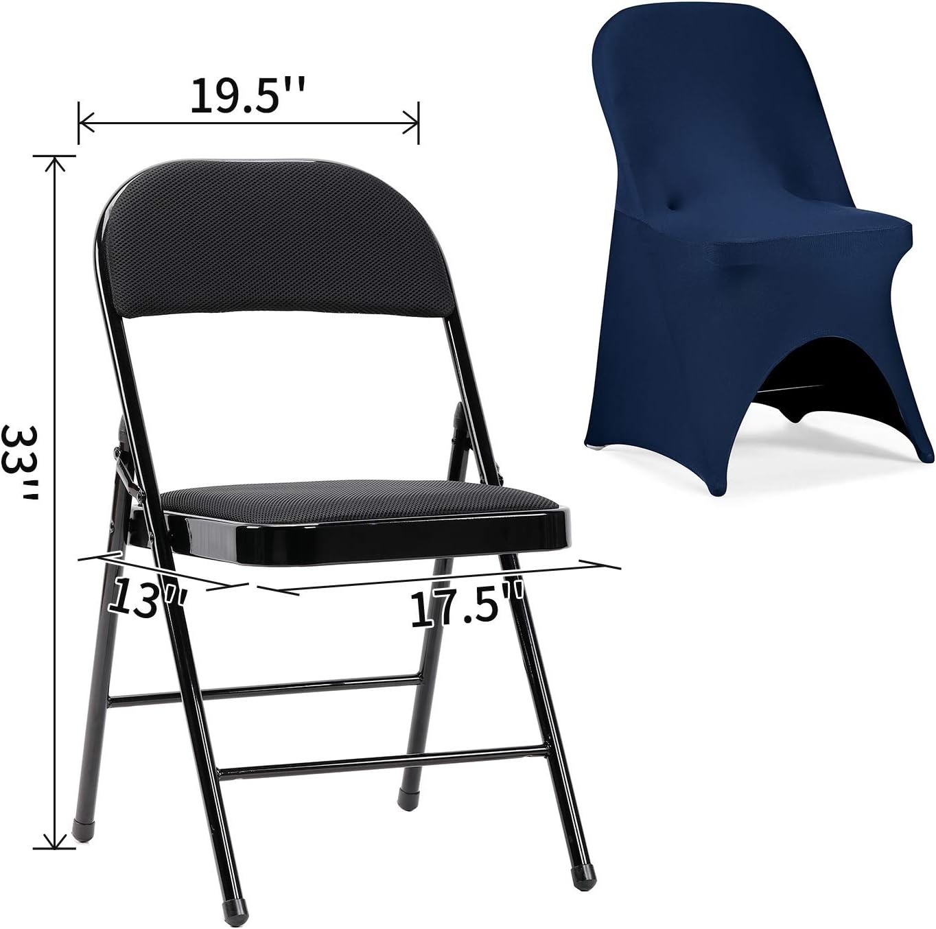 Stretch Spandex Folding Chair Cover (Navy,25pcs)