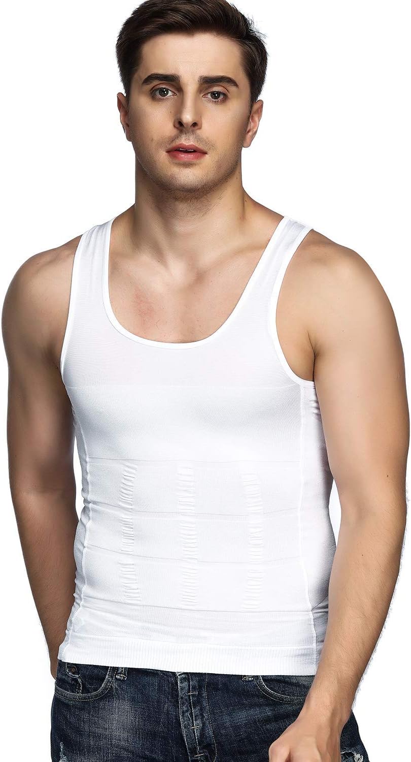 Mens 3 Pack Body Shaper Slimming Tummy Vest XL