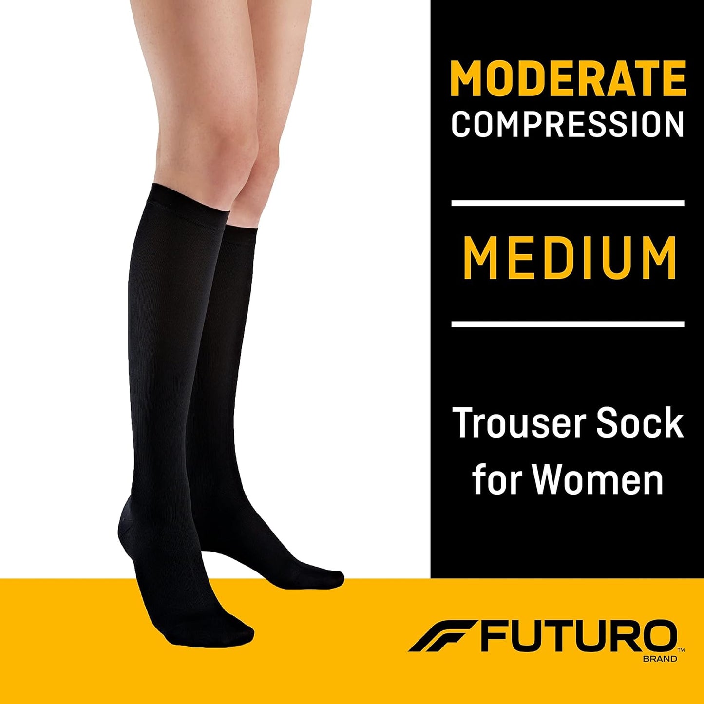 FUTURO Trouser Socks for Women Moderate (15-20 mm/Hg), Medium