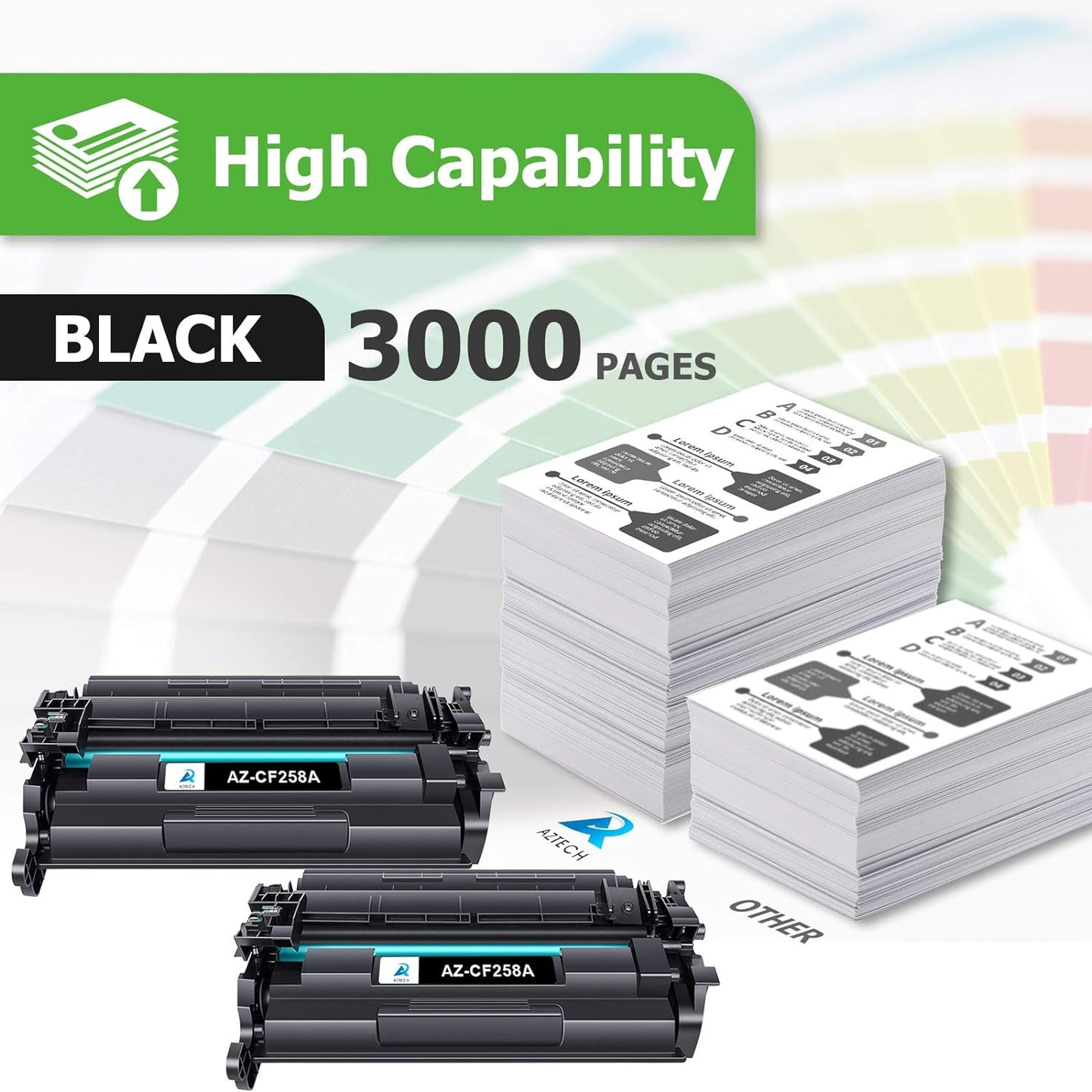 58A CF258A Toner Cartridge Black CF258X High Yield Replacement for HP 58A CF258A