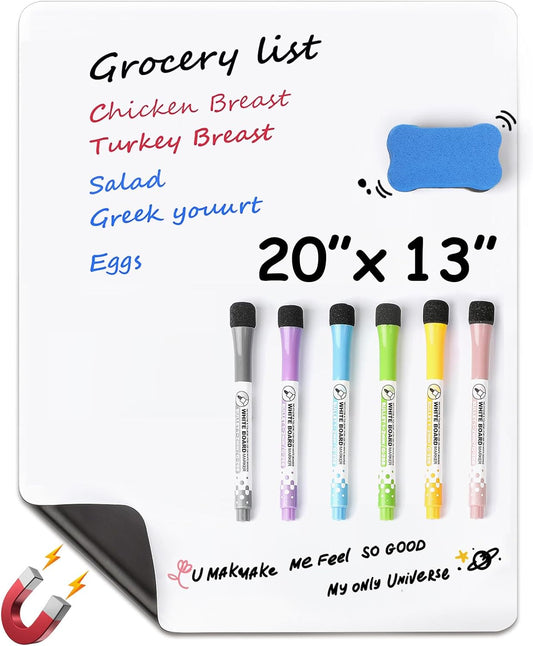 MaxGear 20'' X 13'' Magnetic Dry Erase Whiteboard for Refrigerator