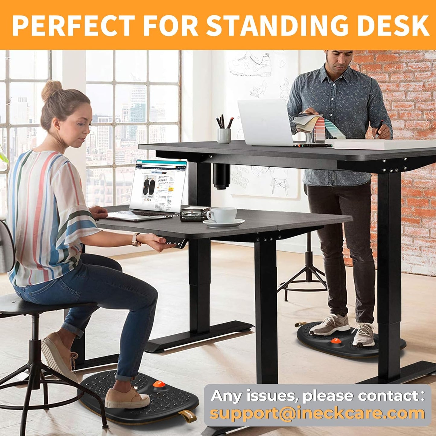 Trobing Standing Desk Mat Balance Board with Rollerball