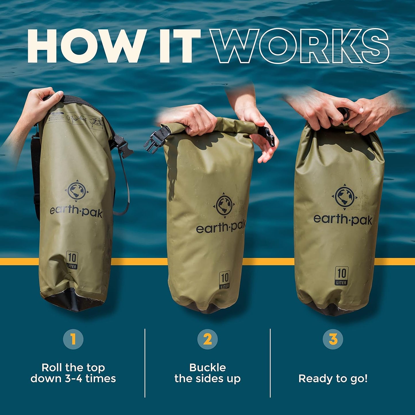 Earth Pak Waterproof Dry Bag with Waterproof Phone Case
