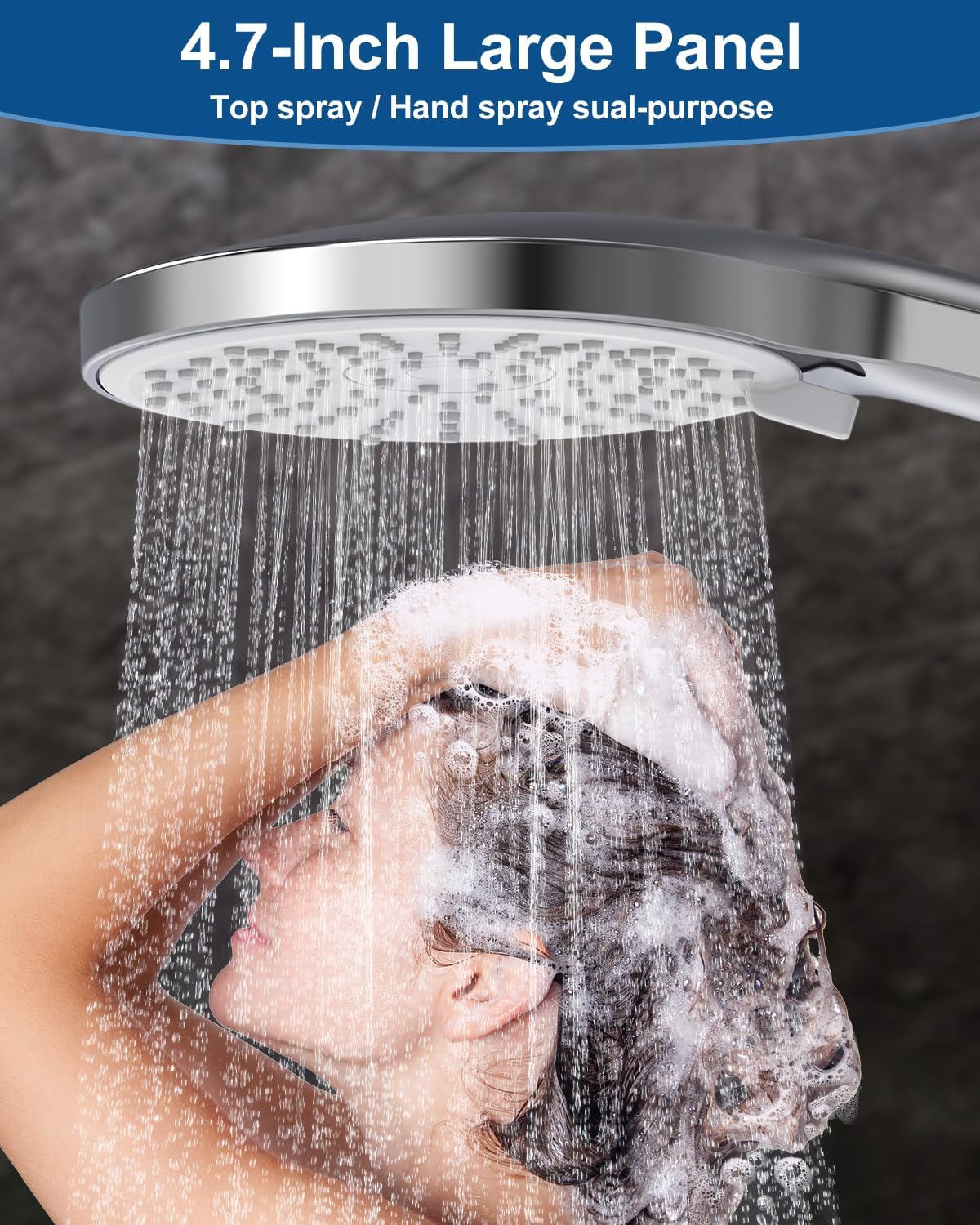 Shower Head with Handheld, High Pressure 5 Spray Mode