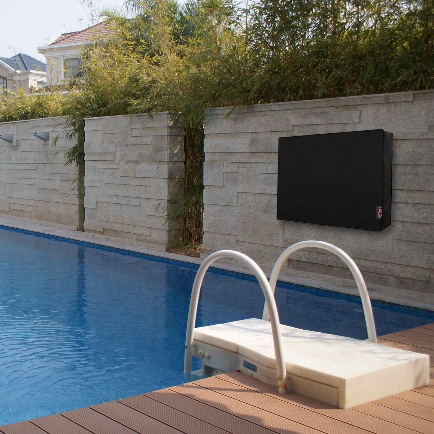 Outdoor TV Cover 55 to 58 inches, Waterproof and Weatherproof, Fits Up to 55''W x 35''H for Outside Flat Screen TV