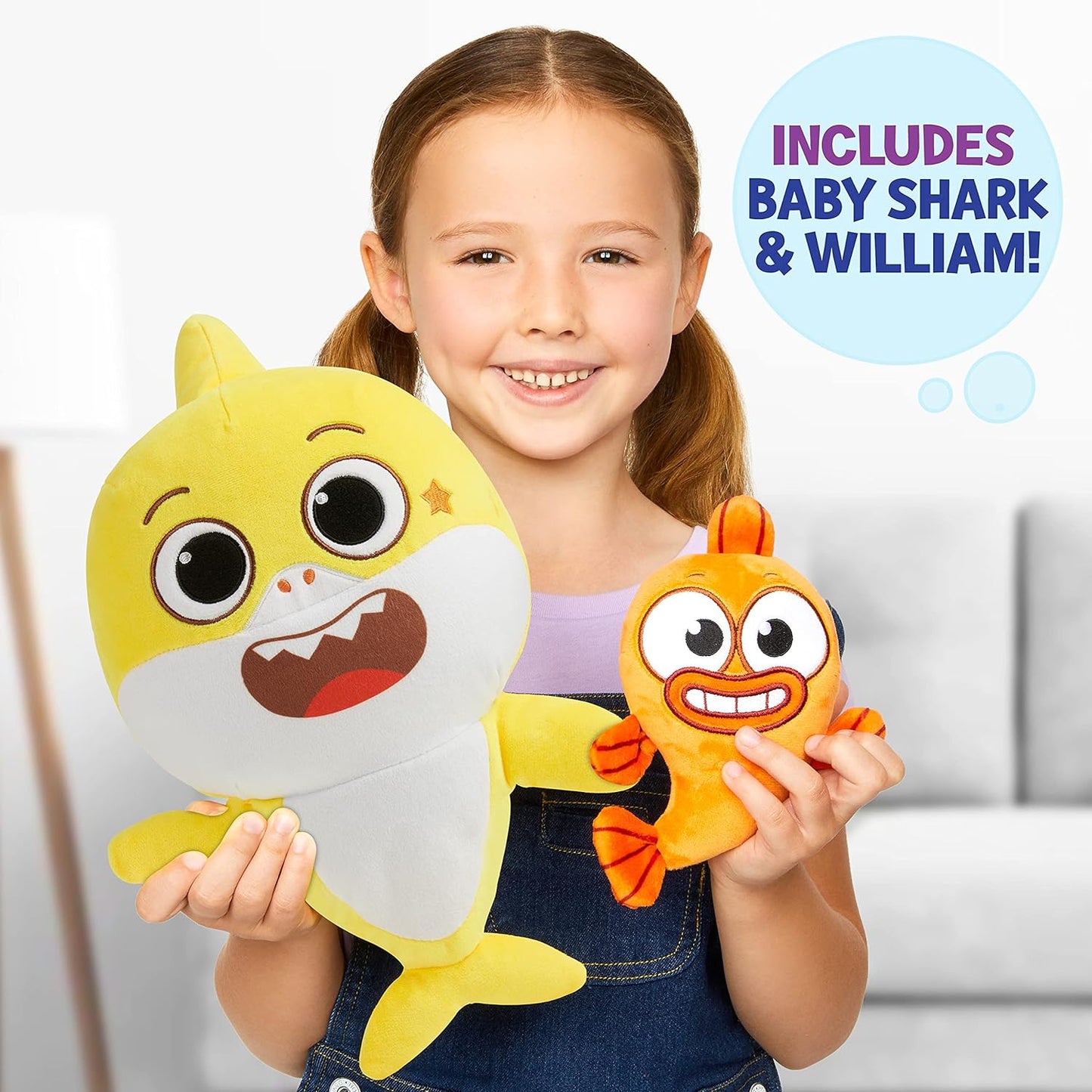 Baby Shark's Big Show! Sing & Swing Musical Plush Toys – 2-Pack Includes Baby Shark and William Stuffed Animals