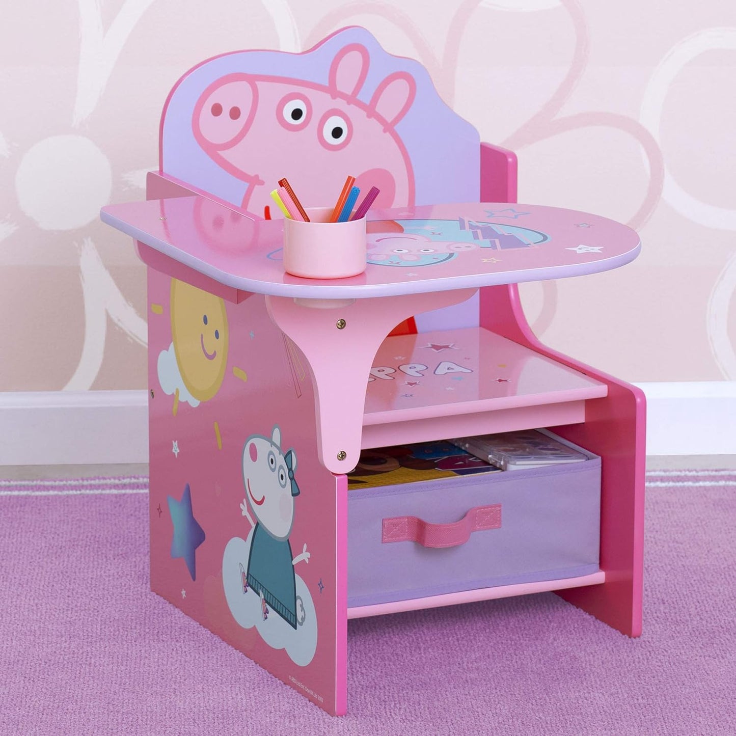 Delta Children Chair Desk with Storage Bin - Greenguard Gold Certified, Peppa Pig