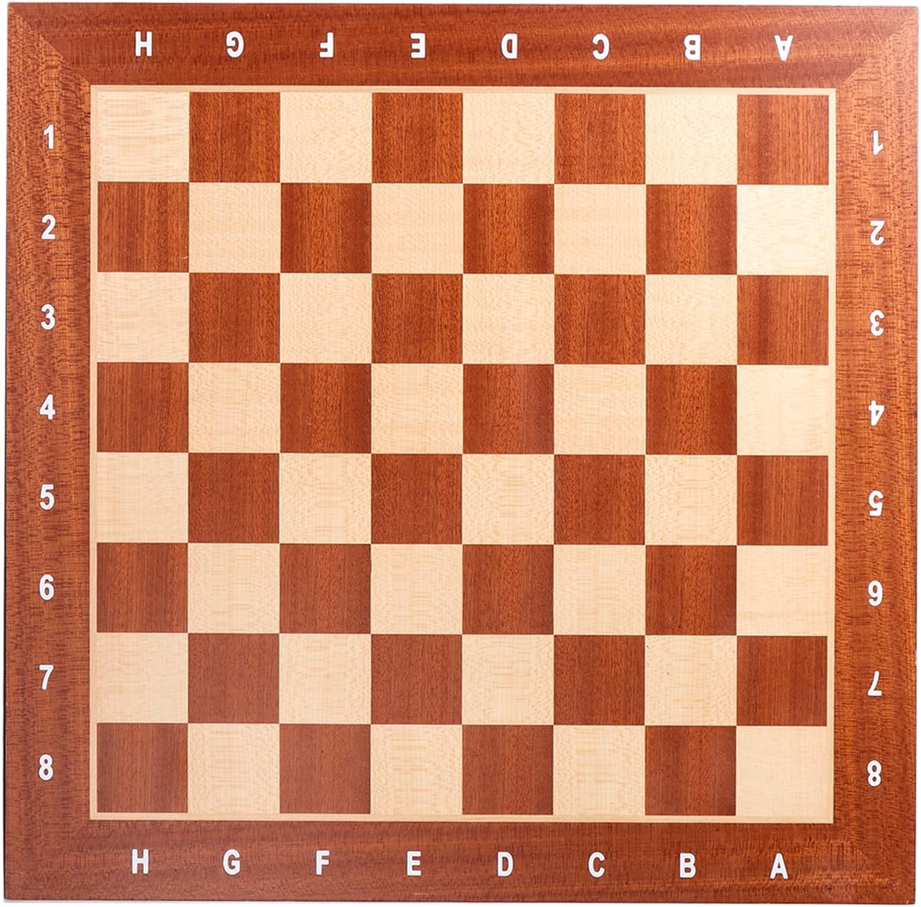 GSE Professional Tournament Chess Board Only, Sapele & Maple Inlaid Chessboard -  (Extra Large 21.25" x 21.25"/ Square:2.25" Brown)