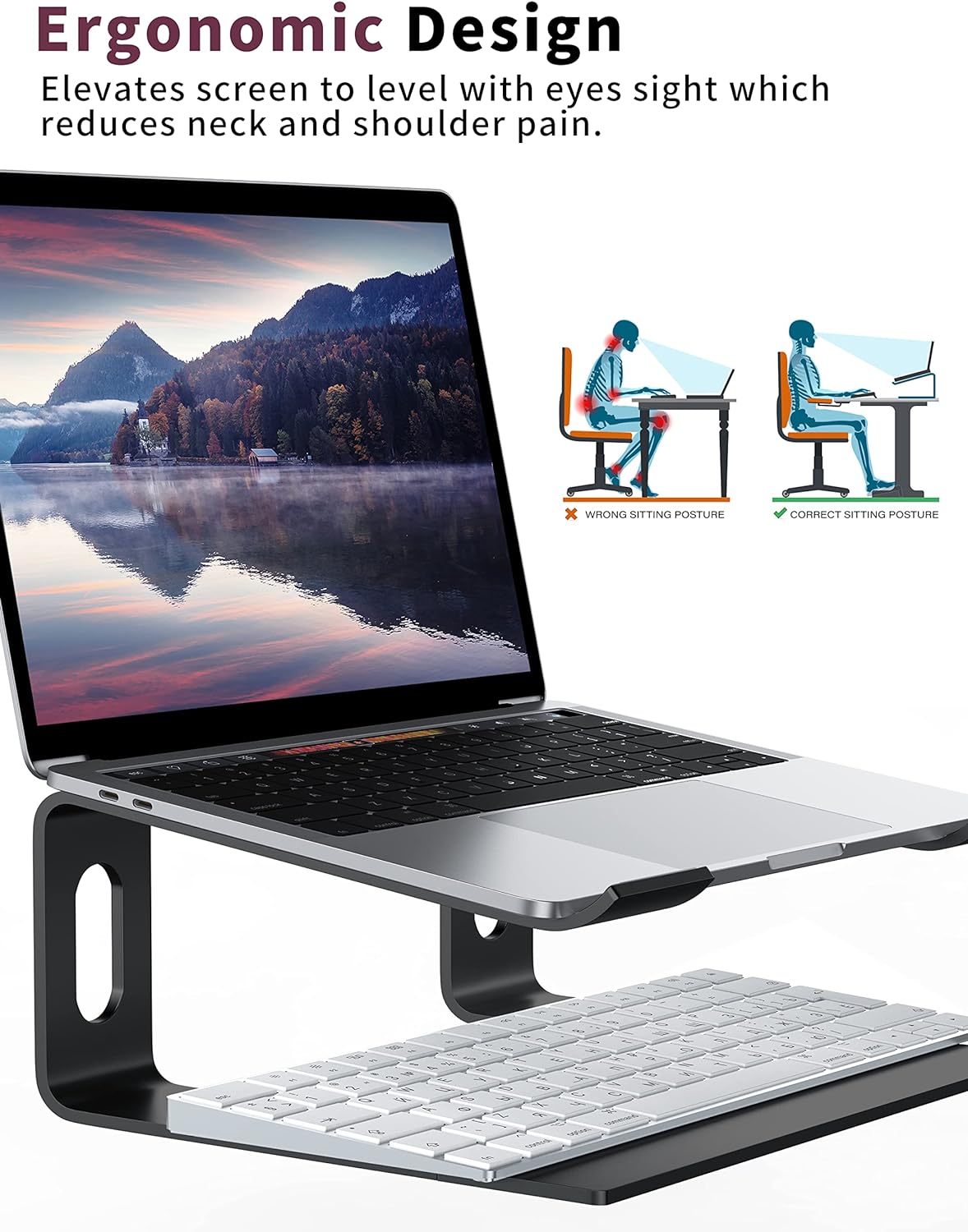 ALASHI Laptop Stand for Desk, Aluminum Computer Riser
