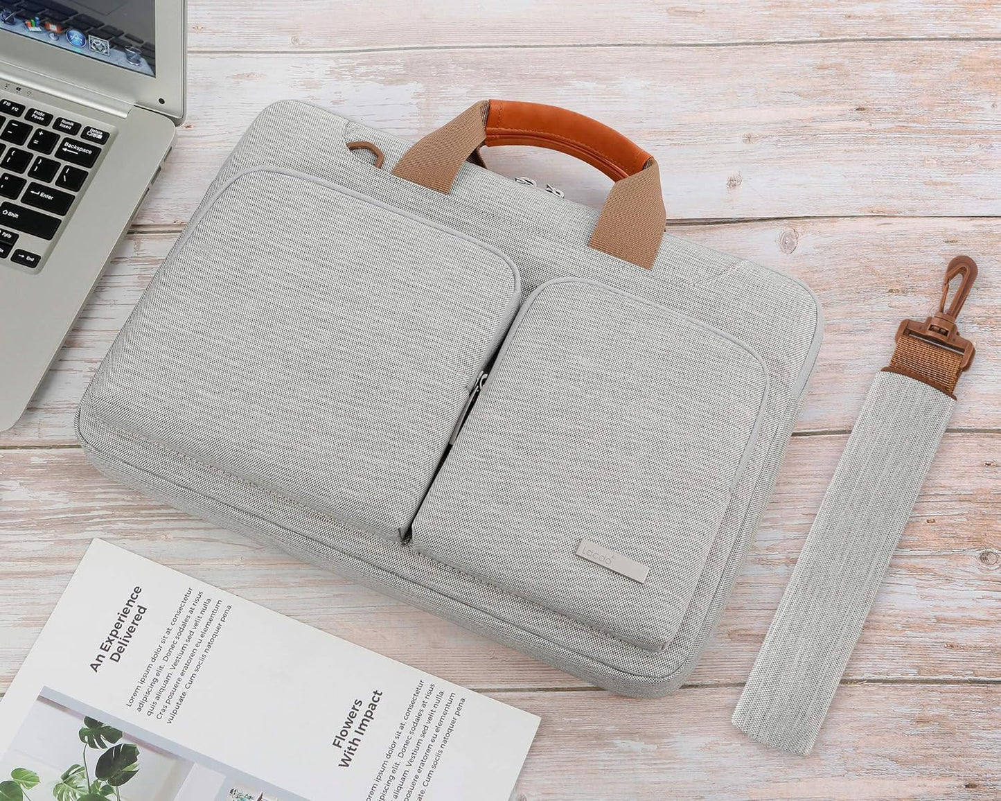 Lacdo 360° Protective Laptop Shoulder Bag, 15-15.6 inch Laptop Sleeve Case