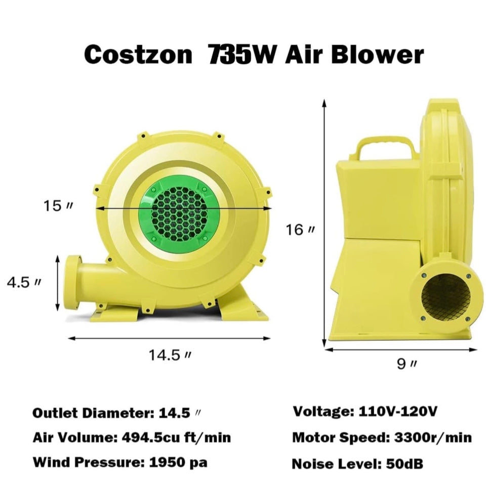 Costzon Air Blower 735W Bounce House Blower