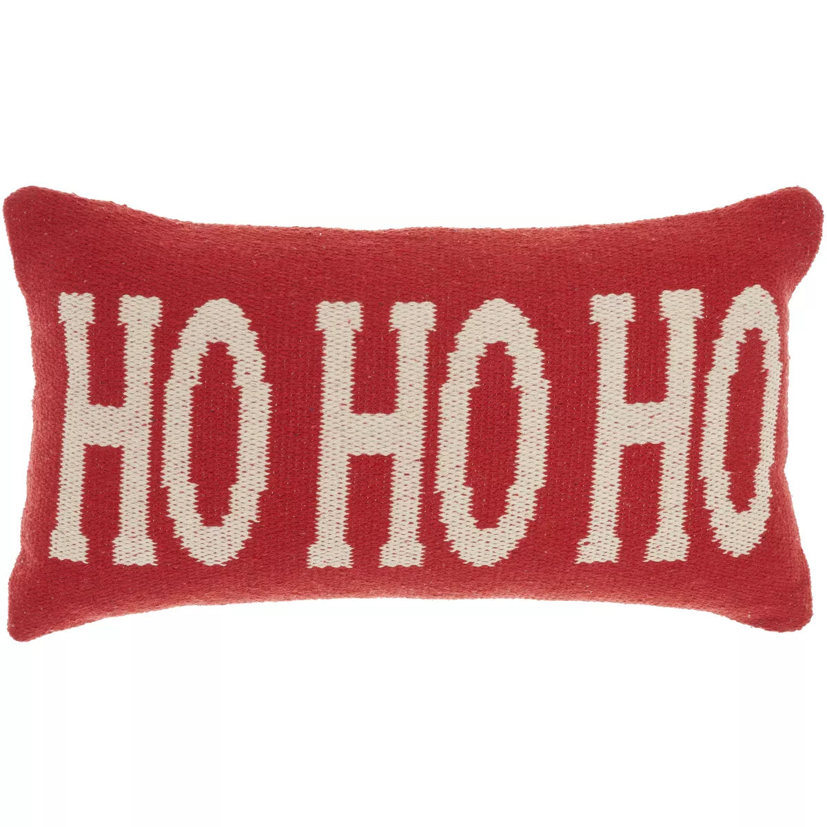 Mina Victory Holiday Woven "Ho Ho Ho" Lumbar Throw Pillow