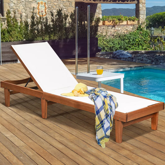 Costway Patio Lounge Chair with 5-Postion Adjustable Backrest