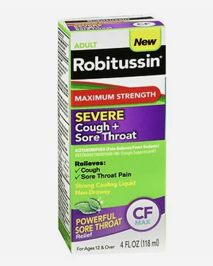 Robitussin Adult Maximum Strength Severe Cough + Sore Throat Relief Liquid
