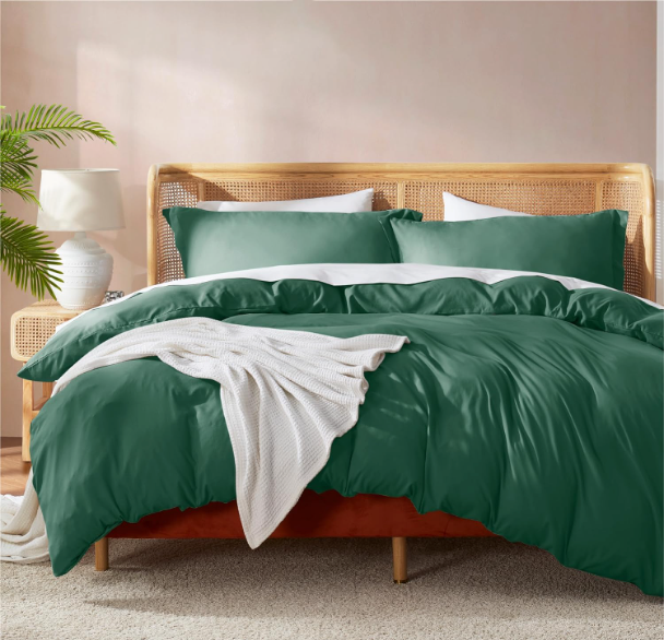 Nestl Twin Duvet Cover Set - Soft Double Brushed Dark Green Duvet Cover Twin/Twin XL