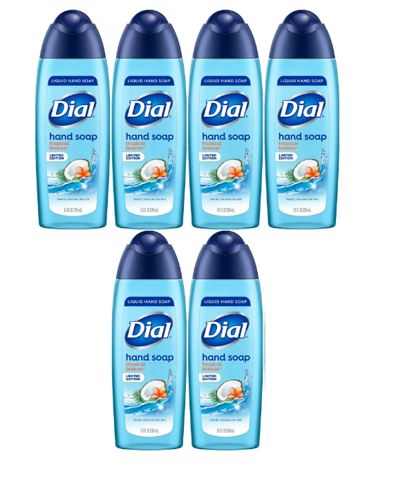 Dial Limited Edition Liquid Hand Soap, Tropical Breeze, 8.5 Ounce (Pack of 6)